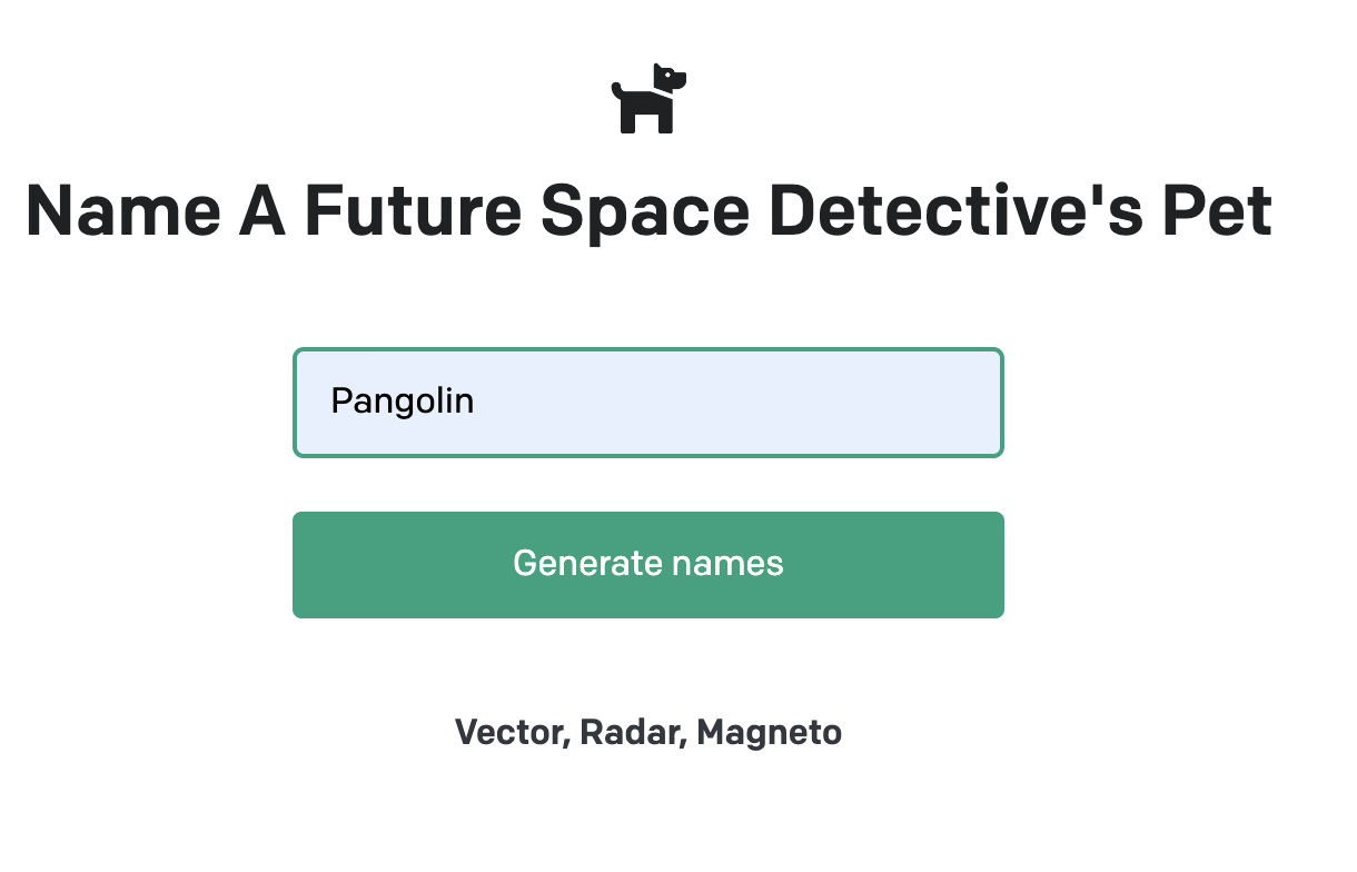 Screen shot of OpenAI application of Future Space Detective Pen names Lon Hosford Demoed