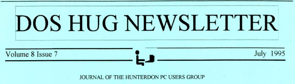 Hunterdon Computer Club July 1995 Newsletter Banner