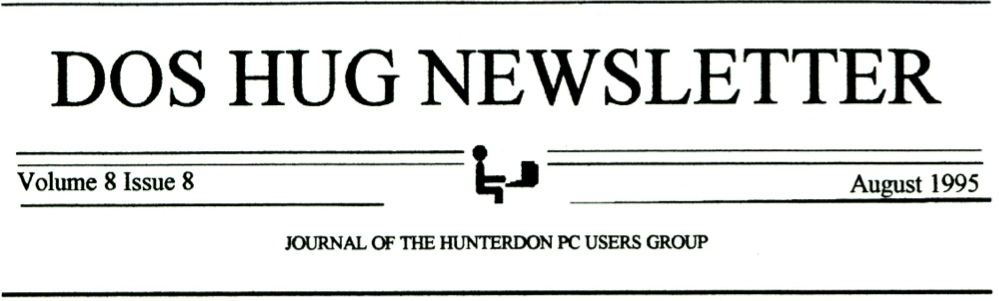 Hunterdon Computer Club August 1995 Newsletter Banner