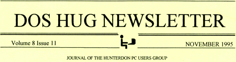 Hunterdon Computer Club November 1995 Newsletter Banner