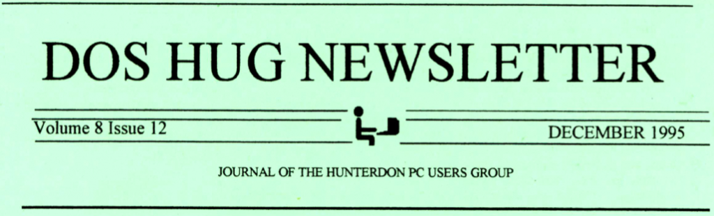 Hunterdon Computer Club December 1995 Newsletter Banner