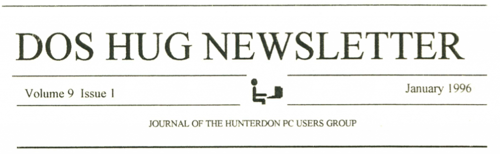 Hunterdon Computer Club January 1996 Newsletter Banner