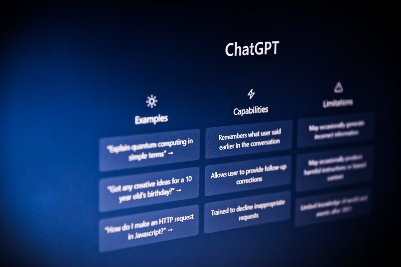 Partial screen shot of ChatGPT user interface.